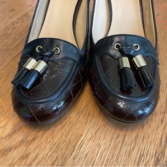 Franco Sarto Brown/black patent Leather Pump. - Picture 5 of 12
